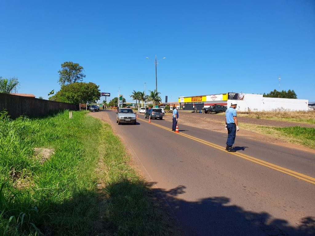 GCMFron e Vigilância Sanitária fazem barreira em Ponta Porã