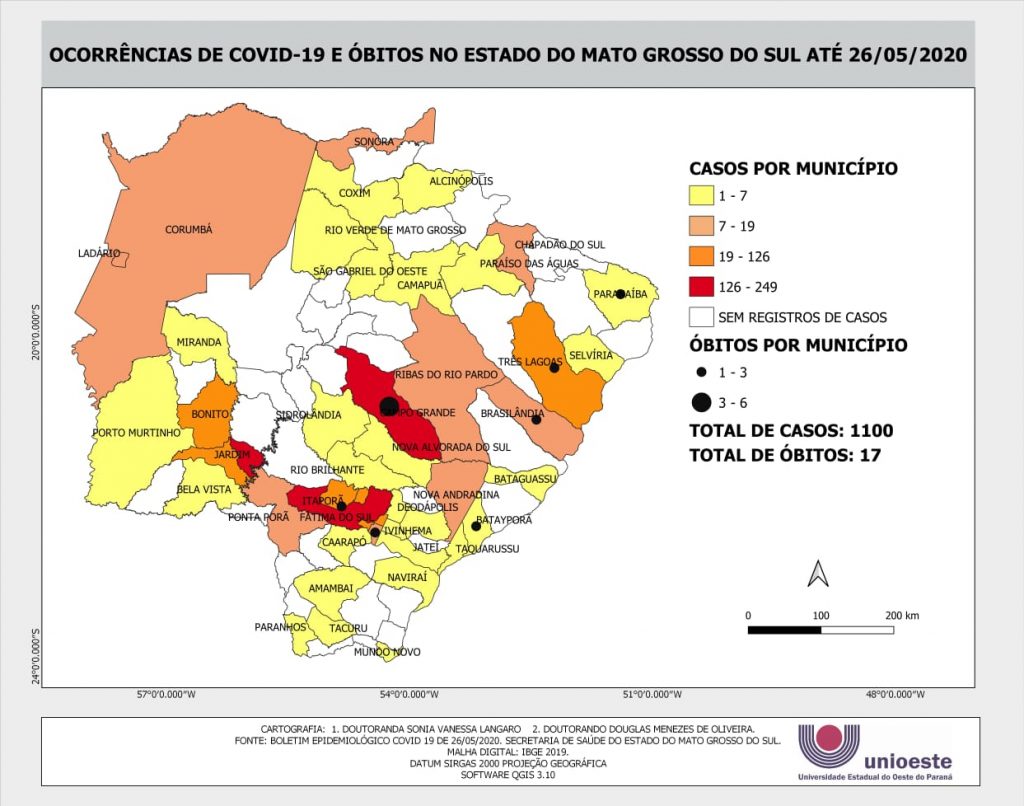 Professores universitários da FIP Magsul realizam mapa diário do Covid-19 em Ponta Porã