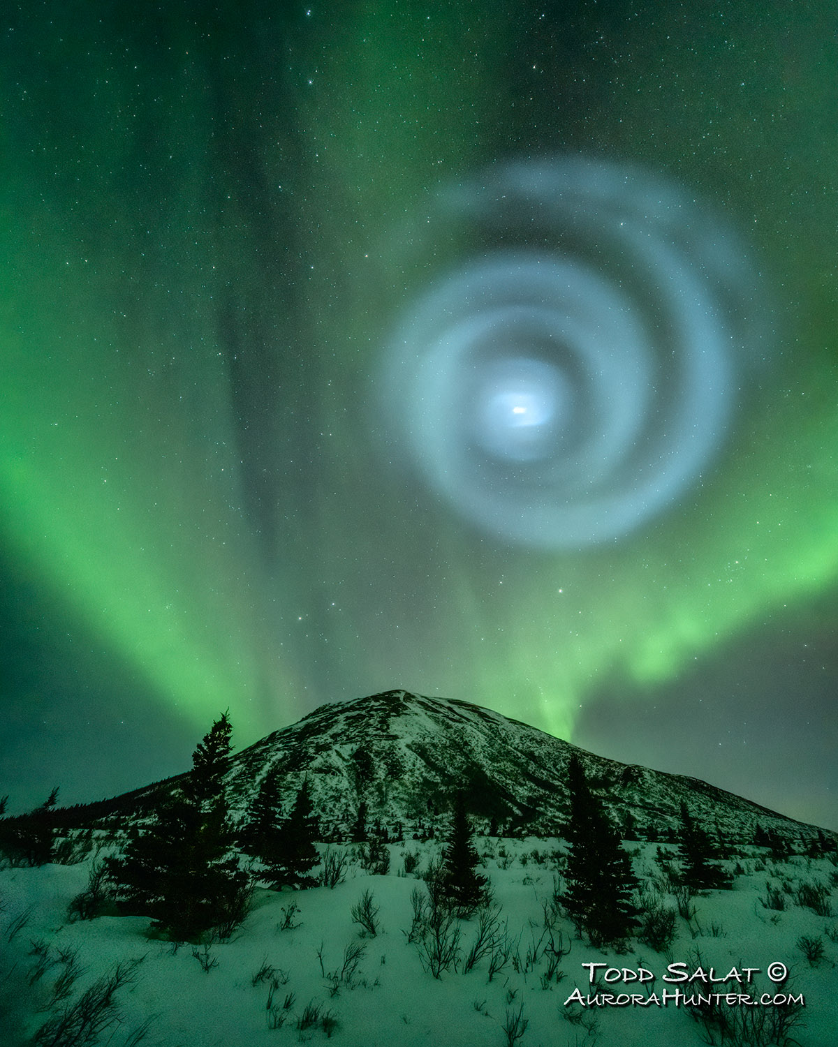Espiral misteriosa no céu do Alasca provavelmente era combustível de foguete da SpaceX