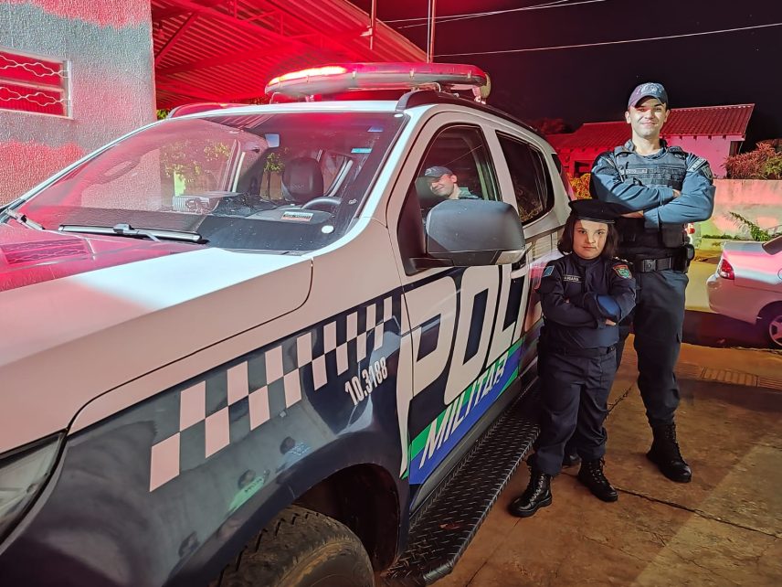 Policias Militares marcam presença em festa de aniversário de menina de 6 anos