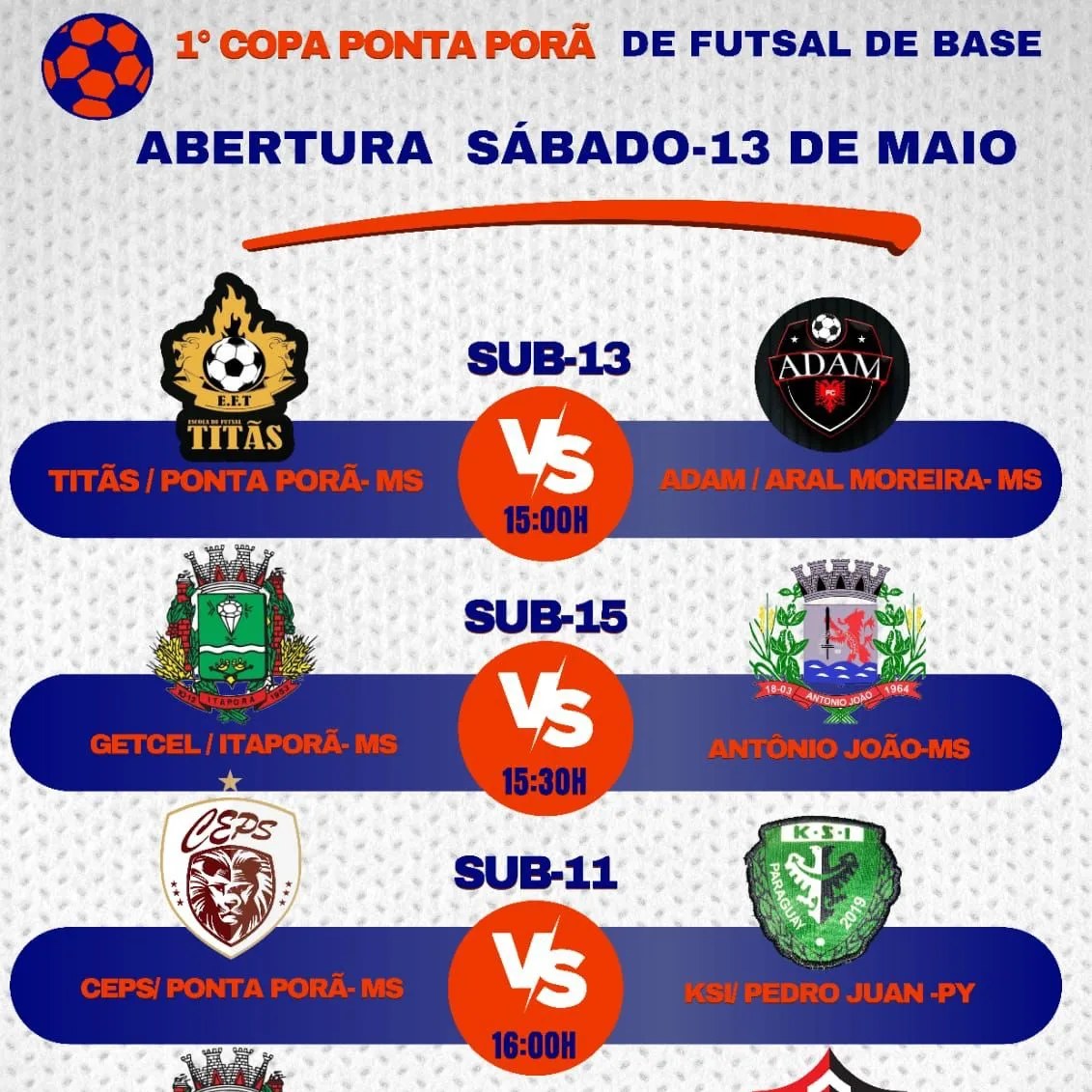 Copa Ponta Porã de futsal de base: venha torcer pelos jovens talentos!