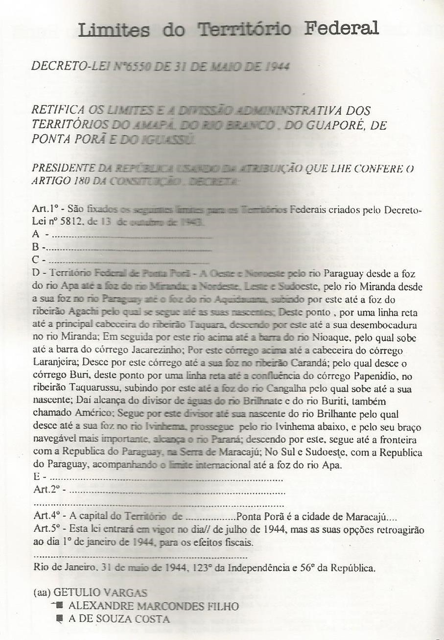 80 ANOS DO TERRITÓRIO FEDERAL DE PONTA PORÃ 1943 - 1946. UM LEGADO PARA REGIÃO DE FRONTEIRA E NA HISTORIOGRAFIA NACIONAL 3