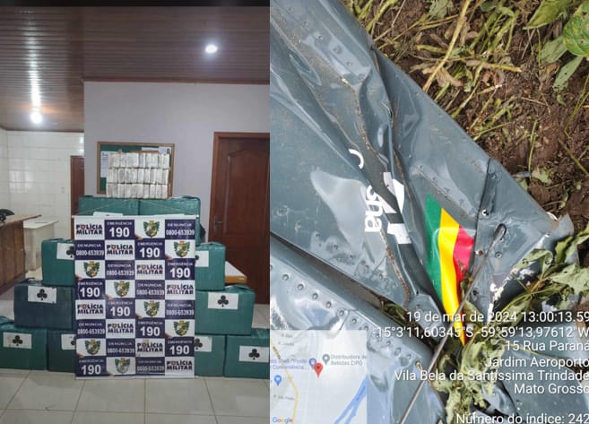 Uma aeronave boliviana cai com 465 quilos de drogas na fronteira com o Brasil