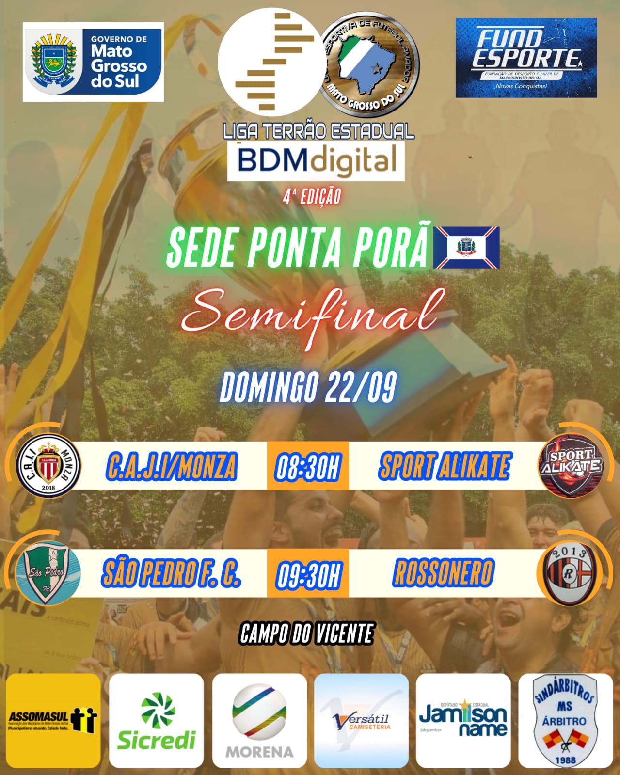 Liga Terrão Estadual BDM Digital: Semifinais Agitam Ponta Porã Neste Domingo 2