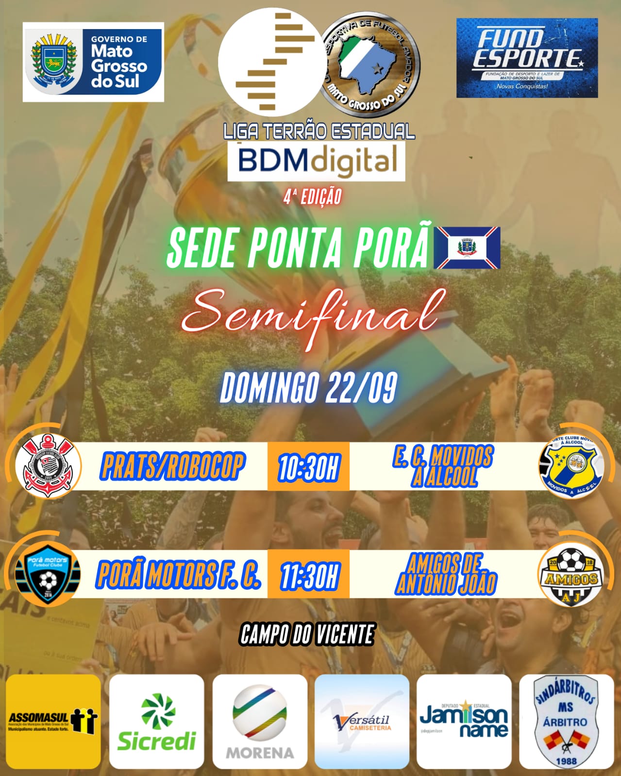 Liga Terrão Estadual BDM Digital: Semifinais Agitam Ponta Porã Neste Domingo 1