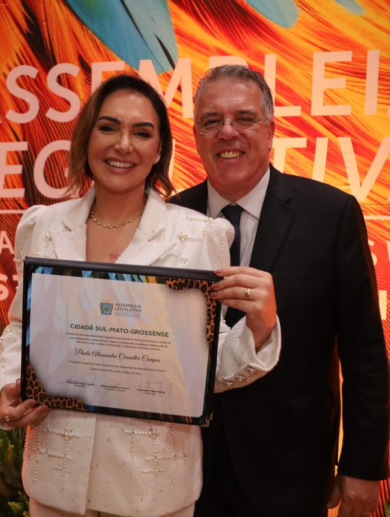 Primeira-dama de Ponta Porã, Paula Campos, recebe título de Cidadã Sul-Mato-Grossense