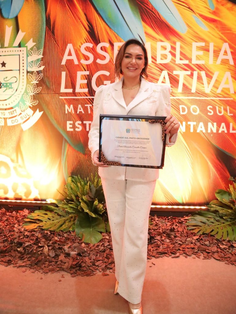 Primeira-dama de Ponta Porã, Paula Campos, recebe título de Cidadã Sul-Mato-Grossense 2