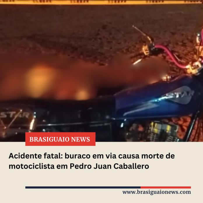Acidente fatal buraco em via causa morte de motociclista em Pedro Juan Caballero