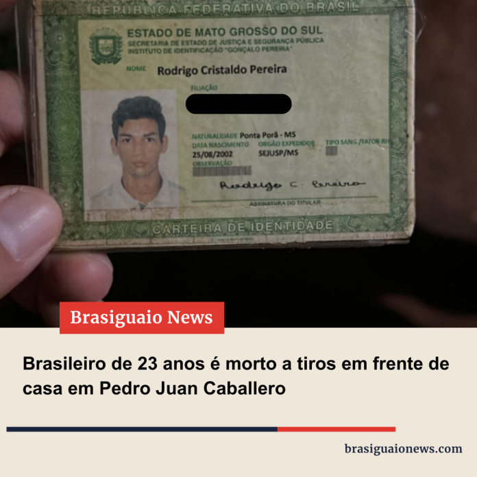 Brasileiro de 23 anos é morto a tiros em frente de casa em Pedro Juan Caballero