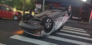 Acidente aconteceu na madrugada desta quarta-feira (14) | (Reprodução)