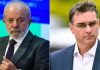 Lula e Flávio Bolsonaro em montagem sobre as últimas pesquisas presidenciais das Eleições 2026