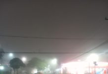Neblina reduz a visibilidade nas ruas de Ponta Porã