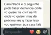 Captura de tela de mensagem de WhatsApp com teor ameaçador relatada por coordenador de campanha em Ponta Porã