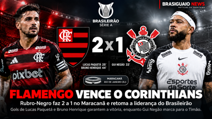 Flamengo vence Corinthians por 2 a 1 no Maracanã pelo Brasileirão 2026