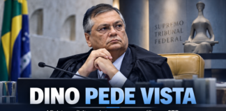 Flávio Dino pede vista e suspende julgamento no STF sobre casos de Moraes e Mendonça Ministro Flávio Dino pede vista durante julgamento no Supremo Tribunal Federal