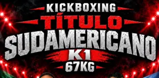 Cartaz da luta entre Jeová Evanilson e Nicolás Potente pelo título sul-americano de Kickboxing K1 até 67 kg em Córdoba, Argentina