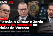 Imagem ilustrativa sobre envio pela Polícia Federal de dados do celular de Daniel Vorcaro a Gilmar Mendes e Cristiano Zanin