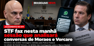 Imagem ilustrativa sobre sessão do STF que analisa conversas envolvendo Alexandre de Moraes e Daniel Vorcaro