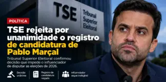 TSE rejeita por unanimidade registro de candidatura de Pablo Marçal nas eleições de 2026