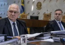Edson Fachin e André Mendonça durante crise institucional no STF