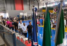 Abertura dos Jogos Escolares de Ponta Porã 2026 no Ginásio Poliesportivo Pepe Portela. Foto: Edilson José.