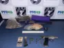 Imagem da ocorrência de apreensão de arma e drogas pela Polícia Militar em Caarapó.