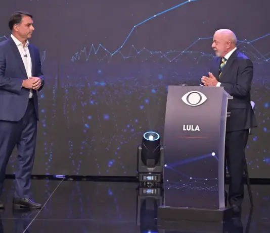 Imagem enviada para a matéria sobre o primeiro debate entre Lula e Flávio Bolsonaro na Band, segundo turno das eleições 2026