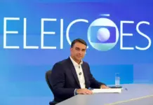Flávio Bolsonaro durante sabatina eleitoral na TV Globo