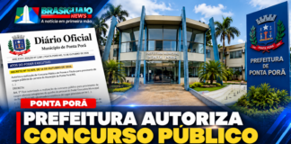 Prefeitura de Ponta Porã autoriza concurso público de provas e títulos pelo Decreto nº 10.939 de 2026.