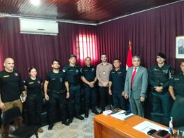 Autoridades policiais de Ponta Porã e Pedro Juan Caballero em reunião de cooperação de segurança na fronteira